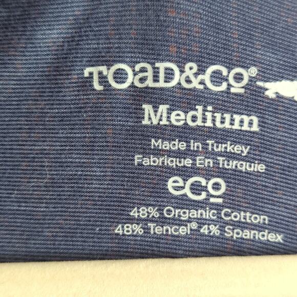 Toad and Co Cue Wrap Dress Womens Medium Blue Geometric Pockets - Picture 2 of 6